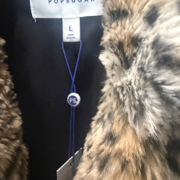 Pop Sugar Leopard fur coat . New with Tags . Size L - Picture 4 of 4